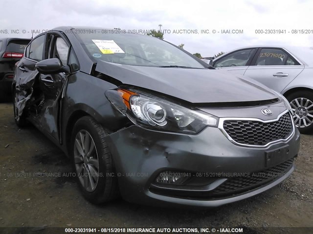 KNAFX4A81F5374045 - 2015 KIA FORTE EX GRAY photo 1