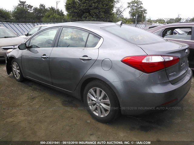 KNAFX4A81F5374045 - 2015 KIA FORTE EX GRAY photo 3