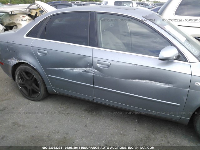 WAUAF78E57A059638 - 2007 AUDI A4 2/TURBO GRAY photo 6