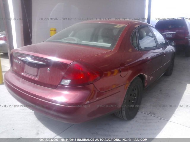 1FAFP56S1YA151159 - 2000 FORD TAURUS SEL RED photo 4