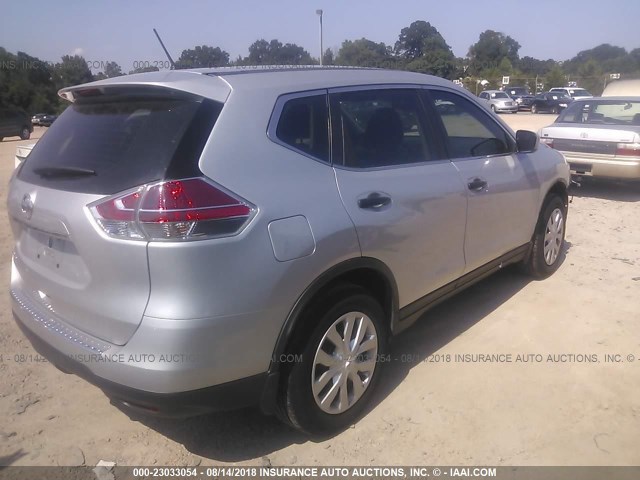 KNMAT2MT9GP598408 - 2016 NISSAN ROGUE S/SL/SV SILVER photo 4