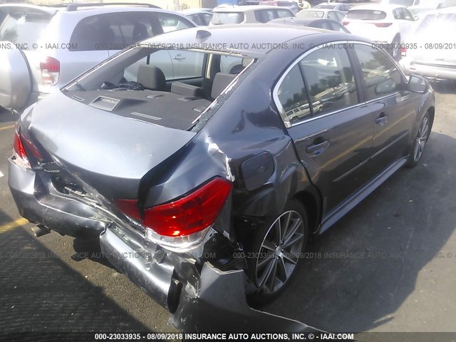 4S3BMBH61E3034908 - 2014 SUBARU LEGACY 2.5I SPORT BLUE photo 4