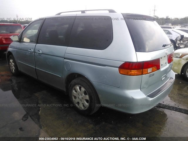 2HKRL18902H583067 - 2002 HONDA ODYSSEY EXL BLUE photo 3