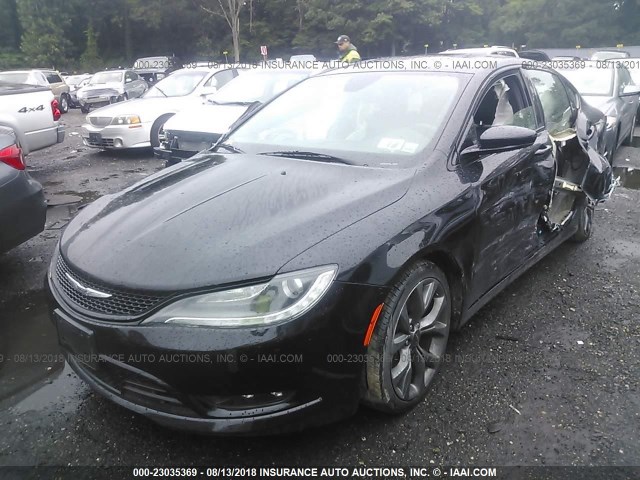 1C3CCCDG3FN686788 - 2015 CHRYSLER 200 S BLACK photo 2