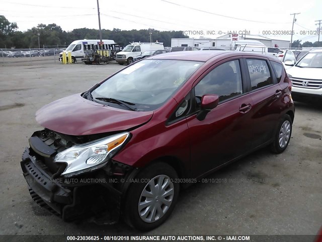 3N1CE2CP4FL431121 - 2015 NISSAN VERSA NOTE S/S PLUS/SV/SL/SR RED photo 2