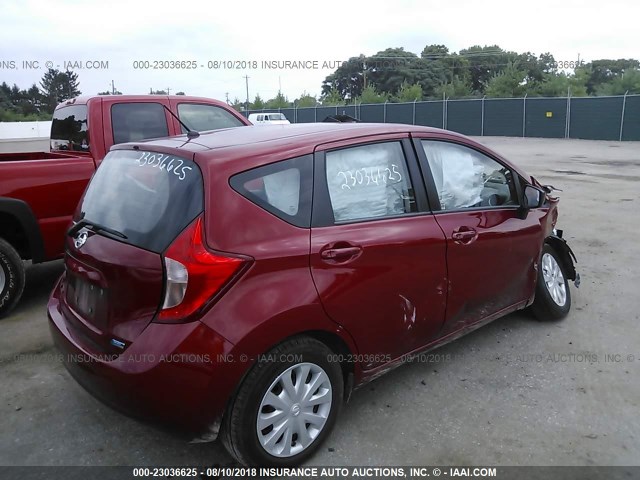 3N1CE2CP4FL431121 - 2015 NISSAN VERSA NOTE S/S PLUS/SV/SL/SR RED photo 4