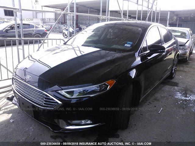 3FA6P0K9XHR228574 - 2017 FORD FUSION TITANIUM BLACK photo 2