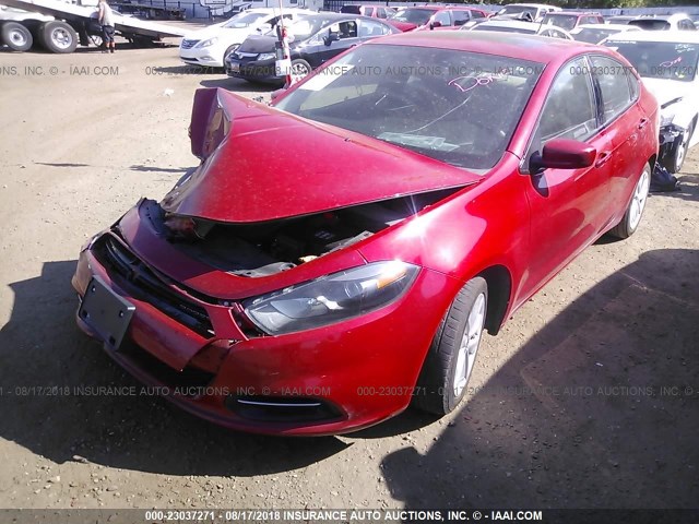 1C3CDFBH8ED871496 - 2014 DODGE DART SXT RED photo 2