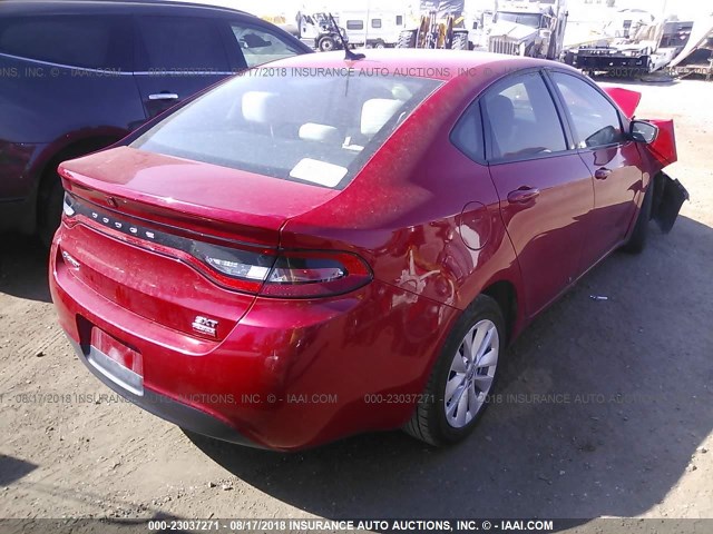 1C3CDFBH8ED871496 - 2014 DODGE DART SXT RED photo 4