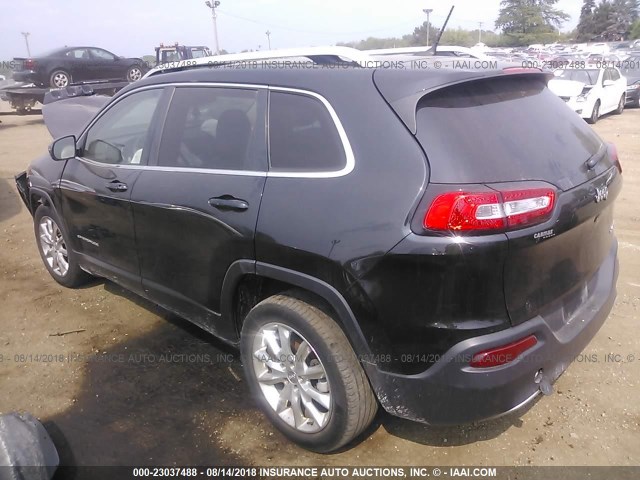 1C4PJLDB0FW530645 - 2015 JEEP CHEROKEE LIMITED შავი ფოტო 3