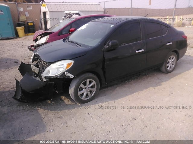 3N1CN7AP7CL816944 - 2012 NISSAN VERSA S/SV/SL BLACK photo 2