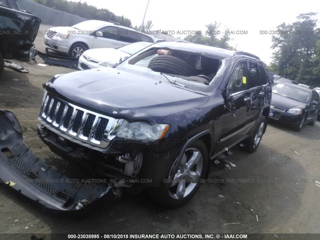 1J4RR6GTXBC604778 - 2011 JEEP GRAND CHEROKEE OVERLAND BLUE photo 2