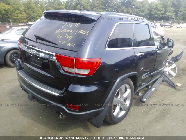 1J4RR6GTXBC604778 - 2011 JEEP GRAND CHEROKEE OVERLAND BLUE photo 4