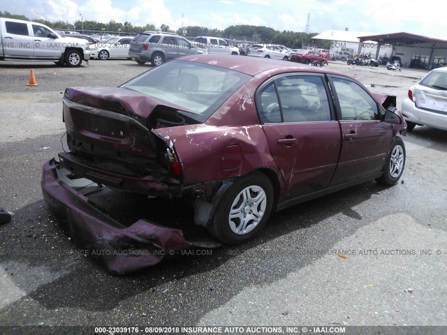 1G1ZS58F67F256893 - 2007 CHEVROLET MALIBU LS 栗色 照片 4