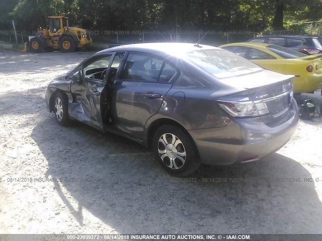 19XFB4F22FE001977 - 2015 HONDA CIVIC HYBRID GRAY photo 3