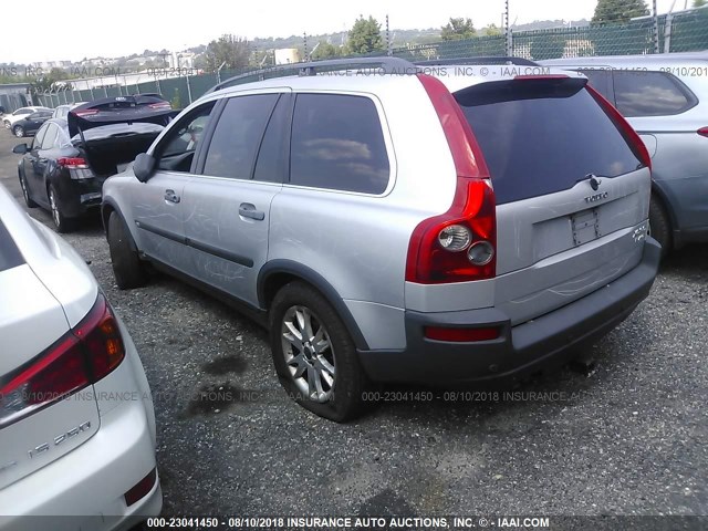 YV1CZ91H141073660 - 2004 VOLVO XC90 T6 SILVER photo 3