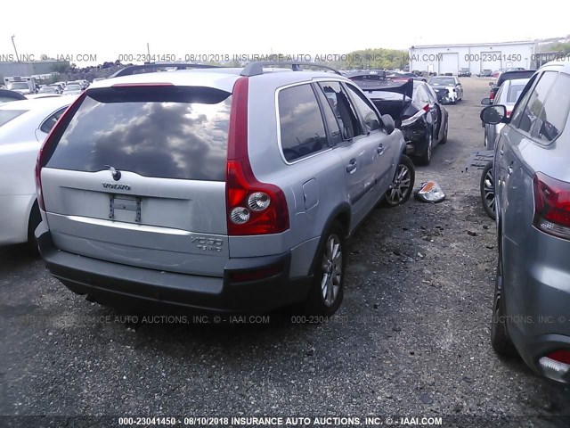 YV1CZ91H141073660 - 2004 VOLVO XC90 T6 SILVER photo 4