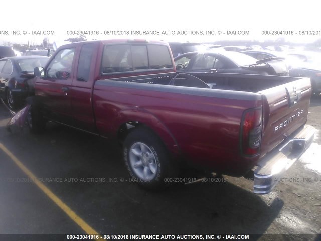 1N6DD26S12C353484 - 2002 NISSAN FRONTIER KING CAB XE RED photo 3