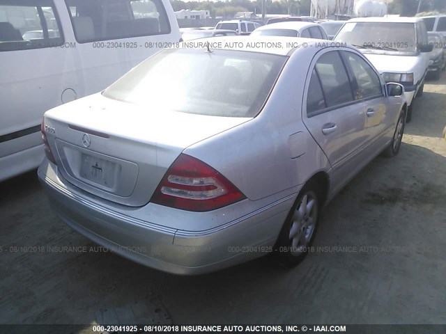 WDBRF61J21F041064 - 2001 MERCEDES-BENZ C 240 SILVER photo 4