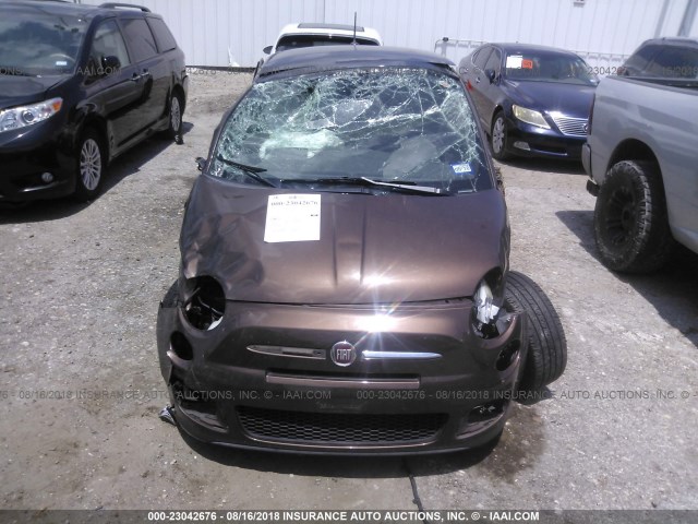 3C3CFFBRXCT109720 - 2012 FIAT 500 SPORT BROWN photo 6