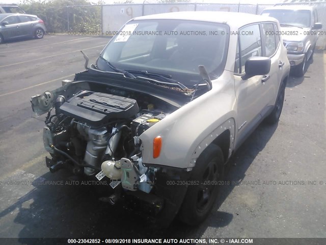 ZACCJAAW3GPC63882 - 2016 JEEP RENEGADE SPORT CREAM photo 2