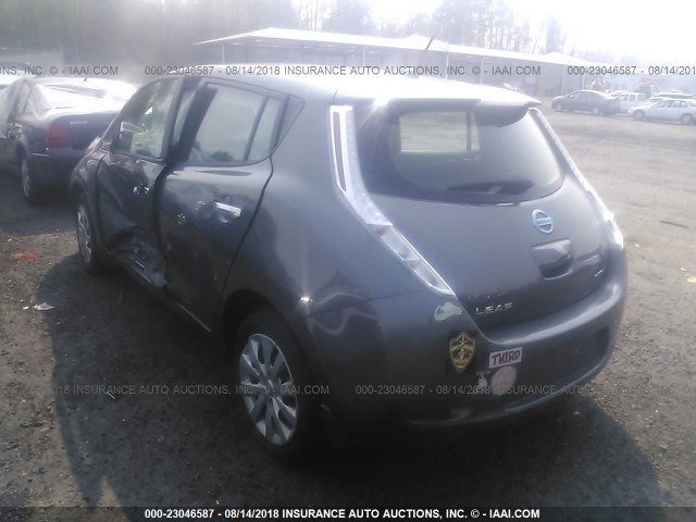 1N4BZ0CP9GC314705 - 2016 NISSAN LEAF SV/SL GRAY photo 3