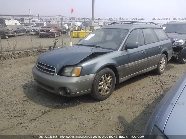 4S3BH686917657661 - 2001 SUBARU LEGACY OUTBACK LIMITED GREEN photo 2