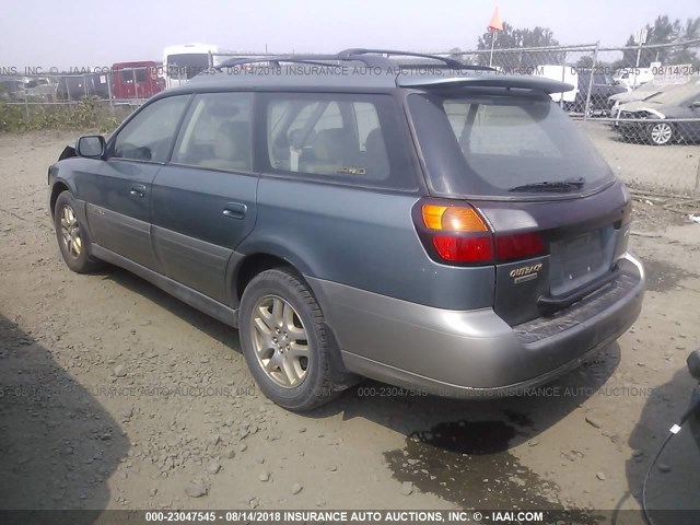 4S3BH686917657661 - 2001 SUBARU LEGACY OUTBACK LIMITED GREEN photo 3