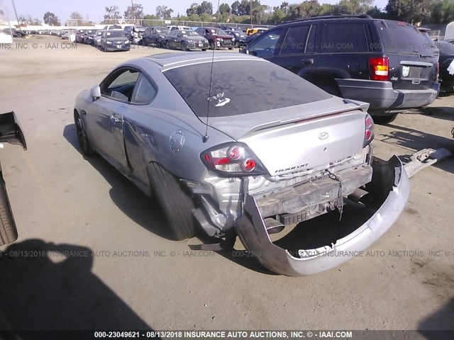 KMHHM66D28U266253 - 2008 HYUNDAI TIBURON GS SILVER photo 3