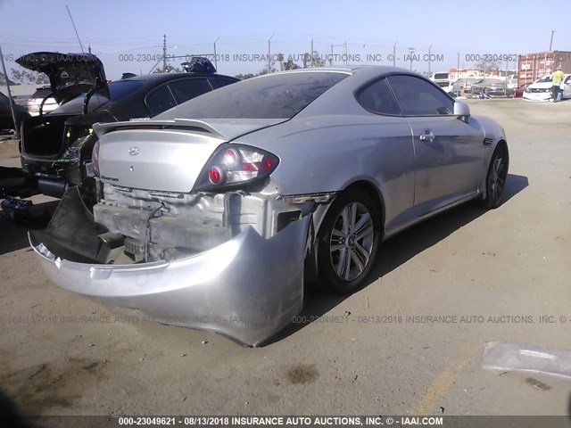 KMHHM66D28U266253 - 2008 HYUNDAI TIBURON GS SILVER photo 4