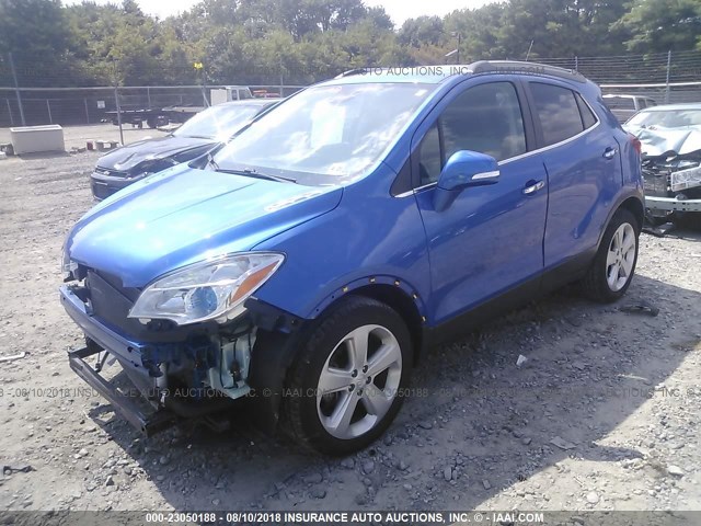 KL4CJASB6GB617149 - 2016 BUICK ENCORE BLUE photo 2