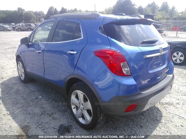 KL4CJASB6GB617149 - 2016 BUICK ENCORE BLUE photo 3