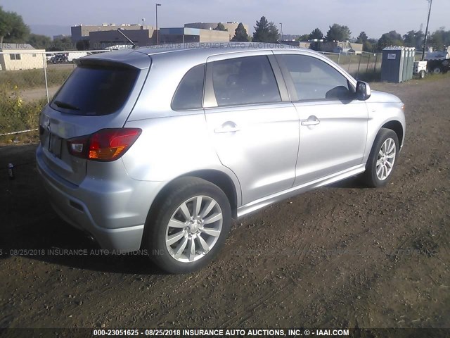 JA4AR4AU7BZ021309 - 2011 MITSUBISHI OUTLANDER SPORT SE SILVER photo 4