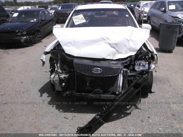 KNADE123686355681 - 2008 KIA RIO LX/SX WHITE photo 6