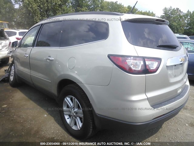 1GNKRGKD0EJ333802 - 2014 CHEVROLET TRAVERSE LT GOLD photo 3