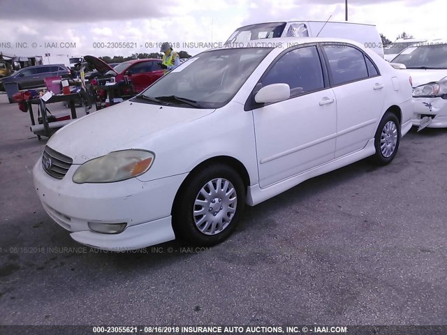 1NXBR32E23Z168790 - 2003 TOYOTA COROLLA CE/LE/S WHITE photo 2