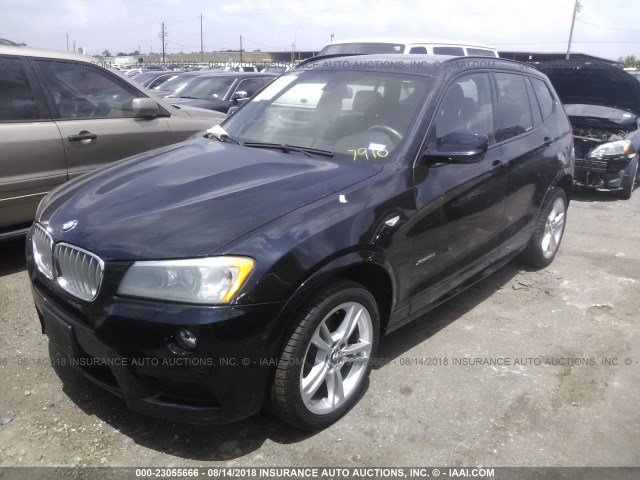 5UXWX7C56E0E77918 - 2014 BMW X3 XDRIVE35I BLACK photo 2