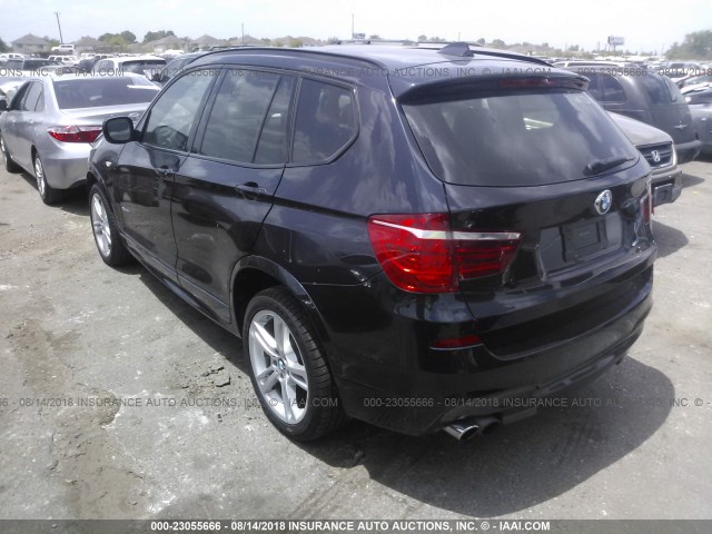 5UXWX7C56E0E77918 - 2014 BMW X3 XDRIVE35I BLACK photo 3