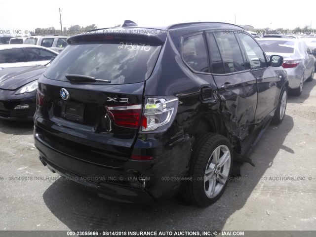 5UXWX7C56E0E77918 - 2014 BMW X3 XDRIVE35I BLACK photo 4