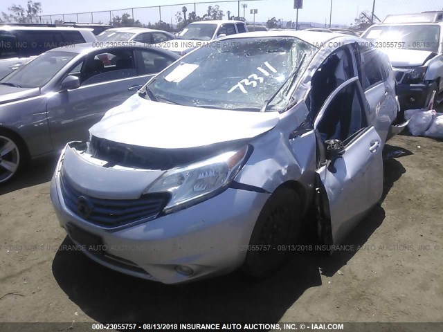 3N1CE2CP1FL373498 - 2015 NISSAN VERSA NOTE S/S PLUS/SV/SL/SR SILVER photo 2