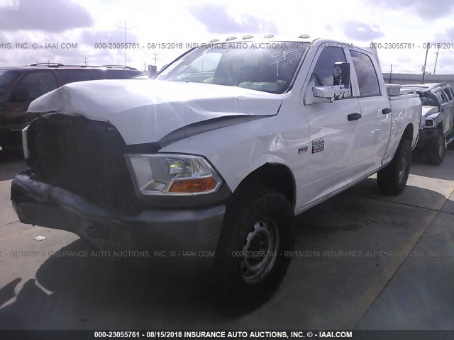 3D7TT2CT6AG116988 - 2010 DODGE RAM 2500 WHITE photo 2