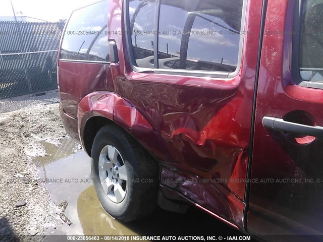 5N1AR18B48C656925 - 2008 NISSAN PATHFINDER S/LE/SE BURGUNDY photo 6