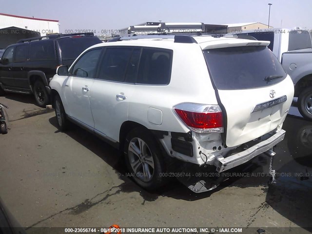 5TDDK3EH7DS261401 - 2013 TOYOTA HIGHLANDER LIMITED WHITE photo 3