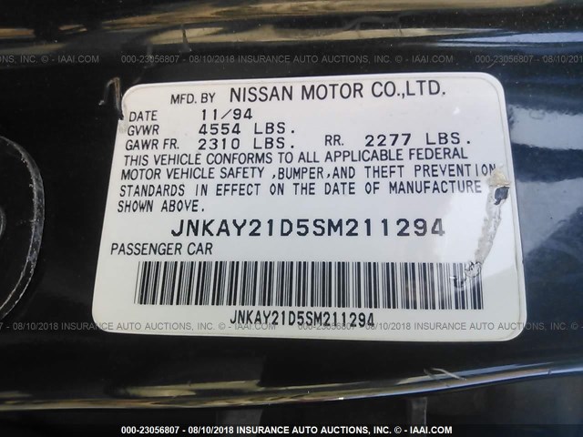 JNKAY21D5SM211294 - 1995 INFINITI J30 GREEN photo 9