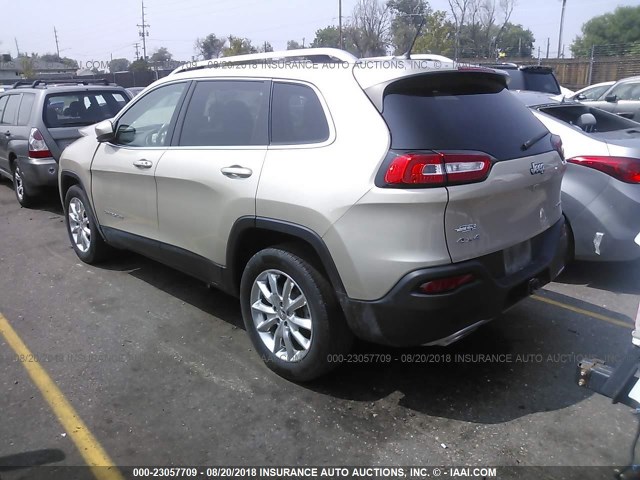 1C4PJMDSXFW509811 - 2015 JEEP CHEROKEE LIMITED GOLD photo 3