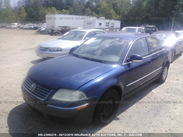 WVWMD63B14P246204 - 2004 VOLKSWAGEN PASSAT GL BLUE photo 2