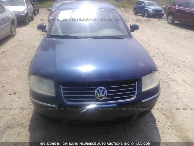 WVWMD63B14P246204 - 2004 VOLKSWAGEN PASSAT GL BLUE photo 6