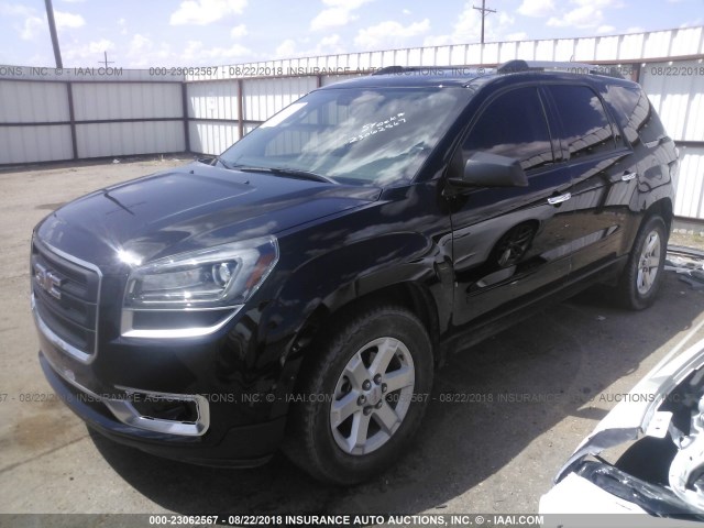 1GKKRPKD0GJ236339 - 2016 GMC ACADIA SLE BLACK photo 2