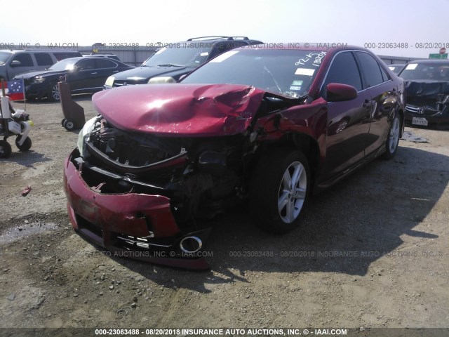 4T1BF1FK0CU534081 - 2012 TOYOTA CAMRY SE/LE/XLE RED photo 2