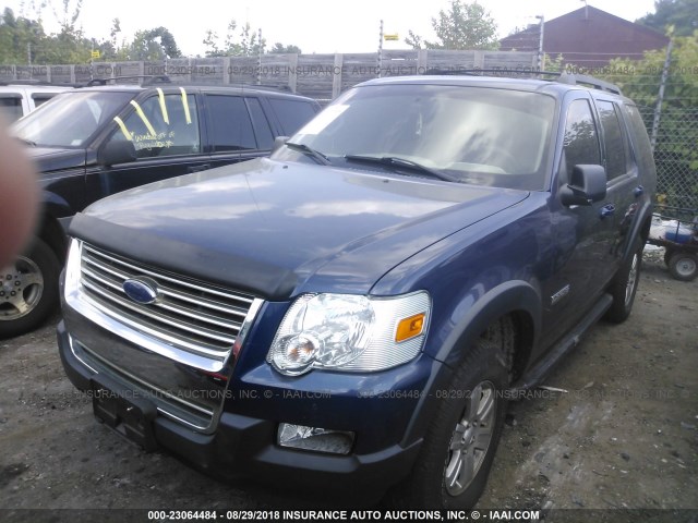 1FMEU73E57UB33457 - 2007 FORD EXPLORER XLT BLUE photo 2